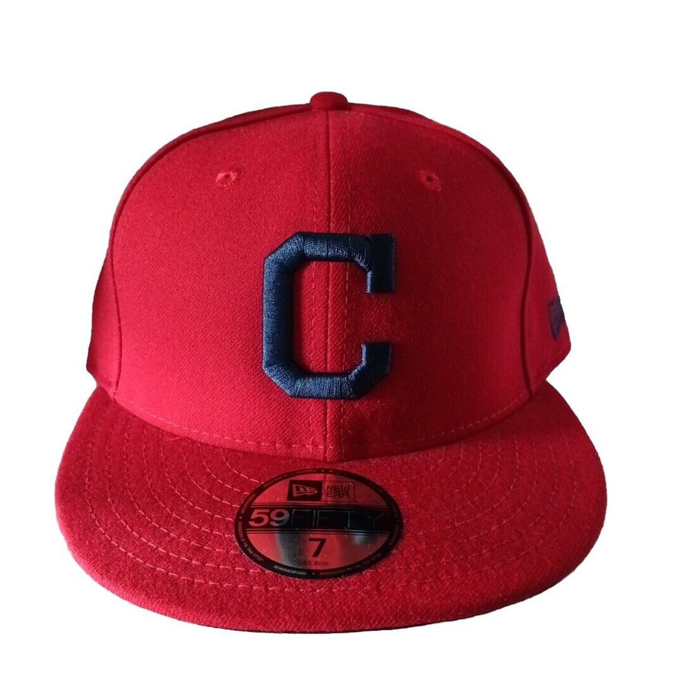 Cleveland Alternate Red 59FIFTY Made in USA Fitted Hat Men's Size 7